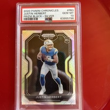 2020 Panini Chronicles - Prizm Black Justin Herbert #PB-3 Silver (RC)