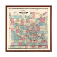 Old Map of Minnesota 1868 - Vintage Minnesota Art