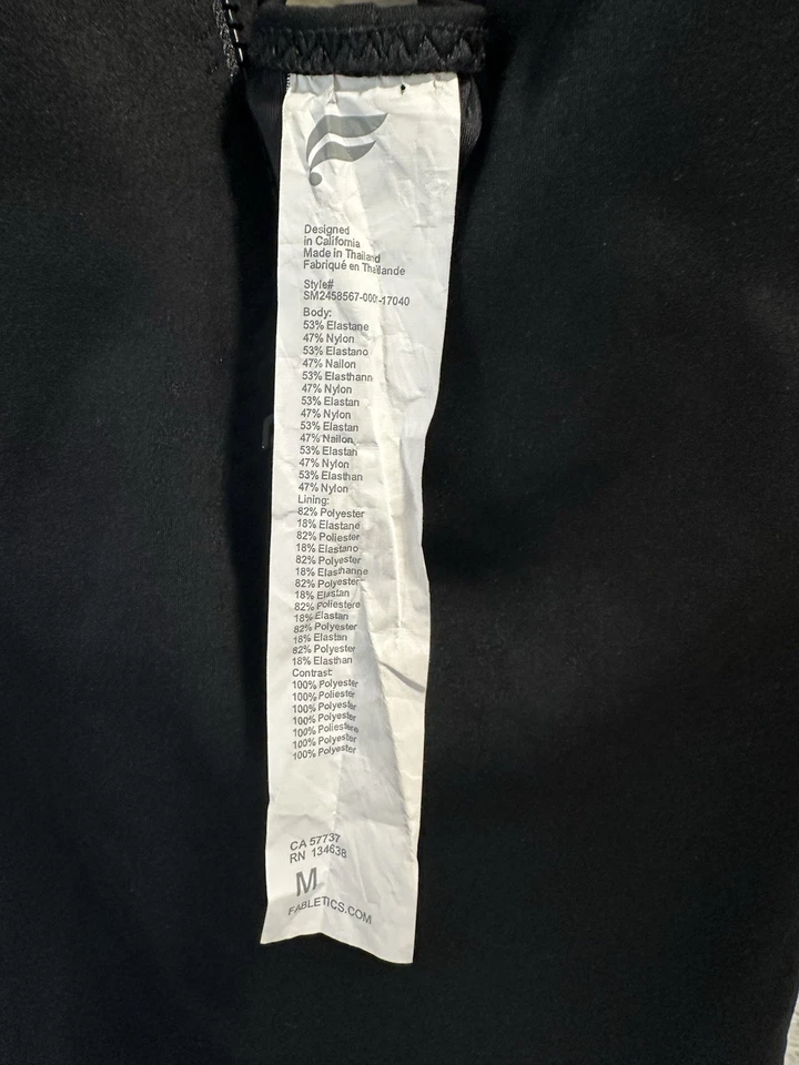 Fabletics One Piece Women Swimsuit High Tide Black Zipper Front Racerback Medium - Image 4 of 4