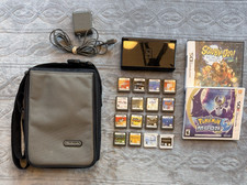 Nintendo DS Lite USG-001 Onyx Black Bundle Tested 16 Games Charger Carry Case
