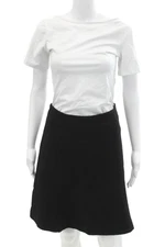 Carven Womens Zip Up Mini A Line Skirt Black Wool Blend Size EUR 38