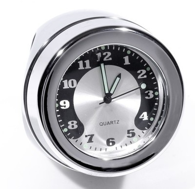 Lenkeruhr 1-1/4'' 32mm Metall Chrom Big Motorrad Uhr großes Zifferblatt Harley 