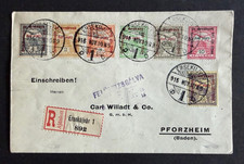Lettre Hongrie 1916 Série CAD Ersekujvar Enveloppe Allemagne Pforzheim Reg Cover