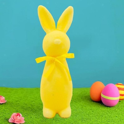 Beflockter Osterhase Figur Tisch Herzstück Hase Statue