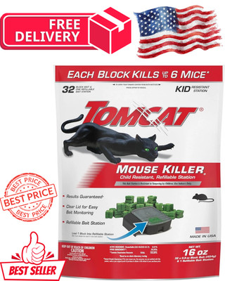 Mouse Mice Rat Killer 32 Blocks Bait Poison Rodent Station Trap Tomcat  Control