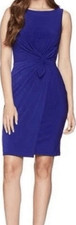 Lauren Ralph Lauren Blue Knot Front Sleeveless Sheath Dress Size 10