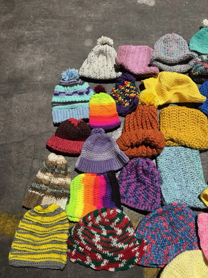 Lot Of 33 Hand Knit Beanie, Regular Beanies, And Specialty Beanie Vintage - Image 2 of 4