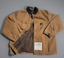 L.C. King Landon Brown Duck Blanket Lined Barn Chore Coat Jacket Men's 2XLT USA