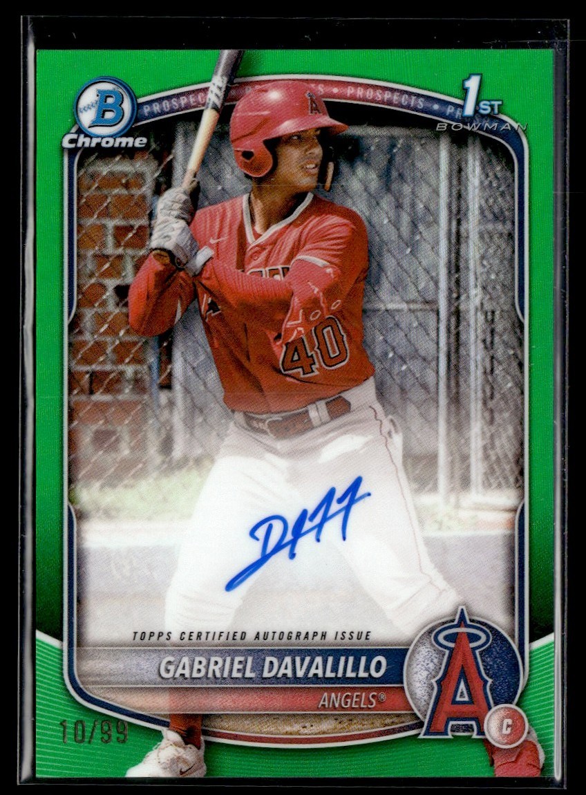2025 Bowman Chrome 1st Green Gabriel Davalillo Auto /99 Los Angeles Angels