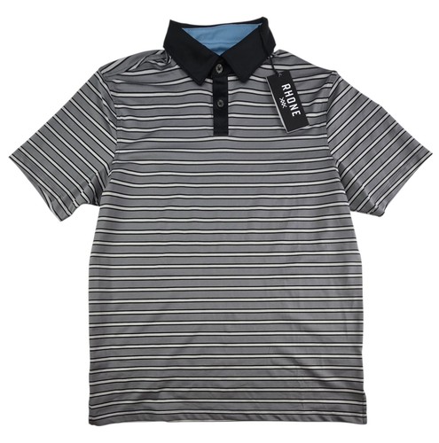 Rhone Golf Sport Polo Stripe Shirt Men's Small Gray - Picture 2 of 8