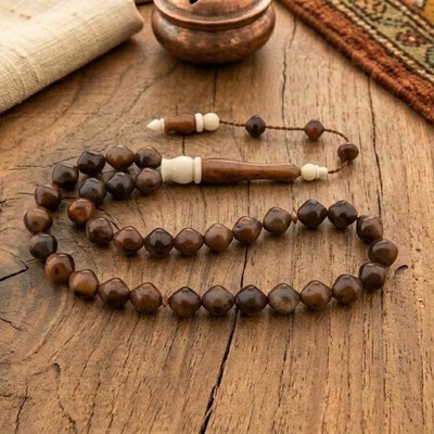 Kuka Wood and Camel bone 33 Beads Tasbih, Misbaha, Islamic Prayer Beads 201439