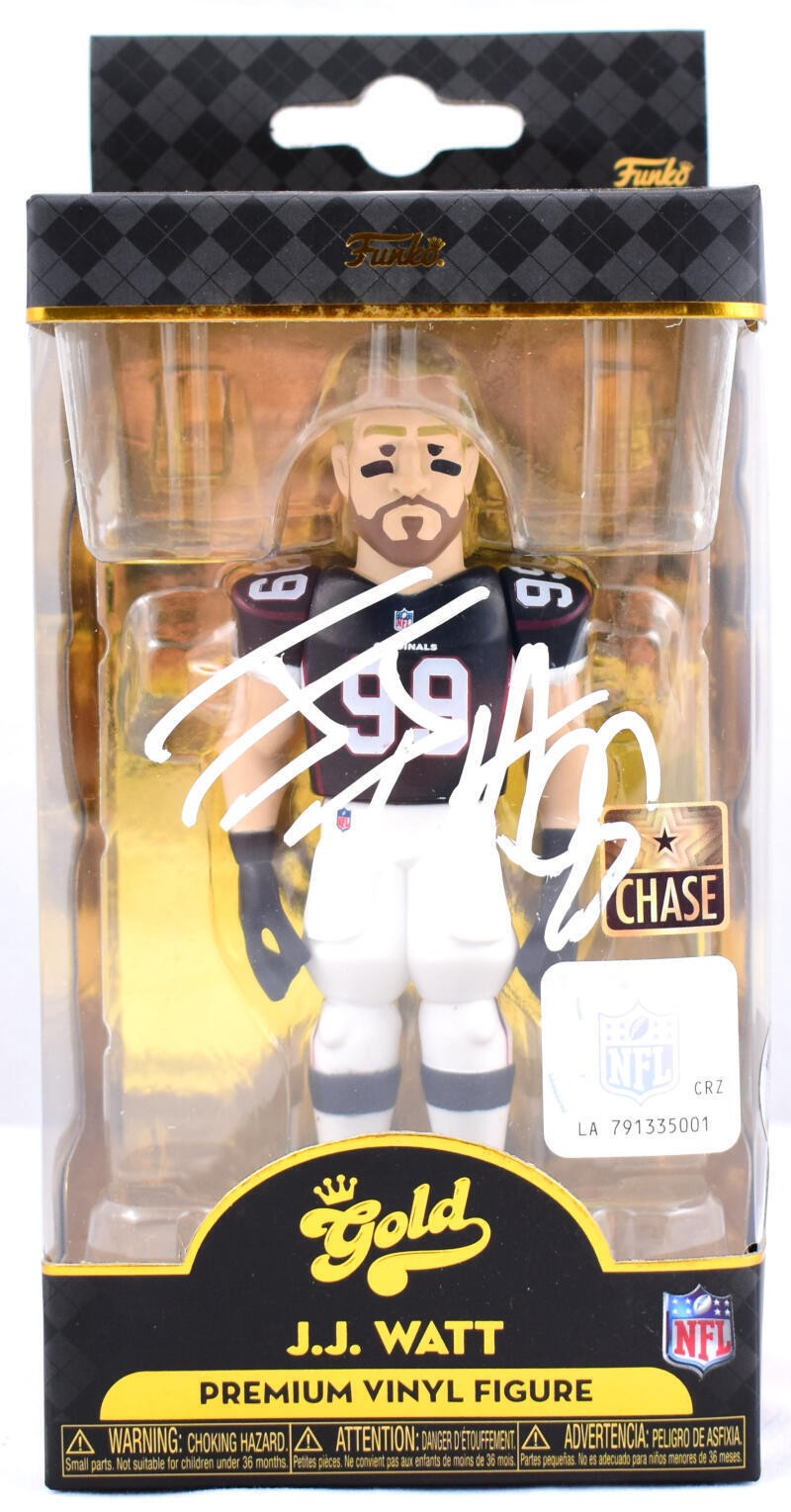 JJ Watt Autographed Signed Arizona Cardinals Funko 5" Vinyl Gold - Beckett W Hologram 