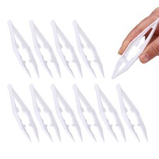 Pince à épiler de premiers soins 4 pouces, 10 pièces pinces artisanales en perles en plastique, blanc