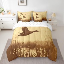 7 Piece Flying Duck Bed in a Bag Full Hunting Wild Animal Sheet Set Ducks Hun...