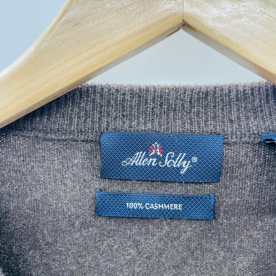 Allen Solly Mens Size XL 100% Cashmere V Neck Long Sleeve Sweater in Brown - Image 4 of 4