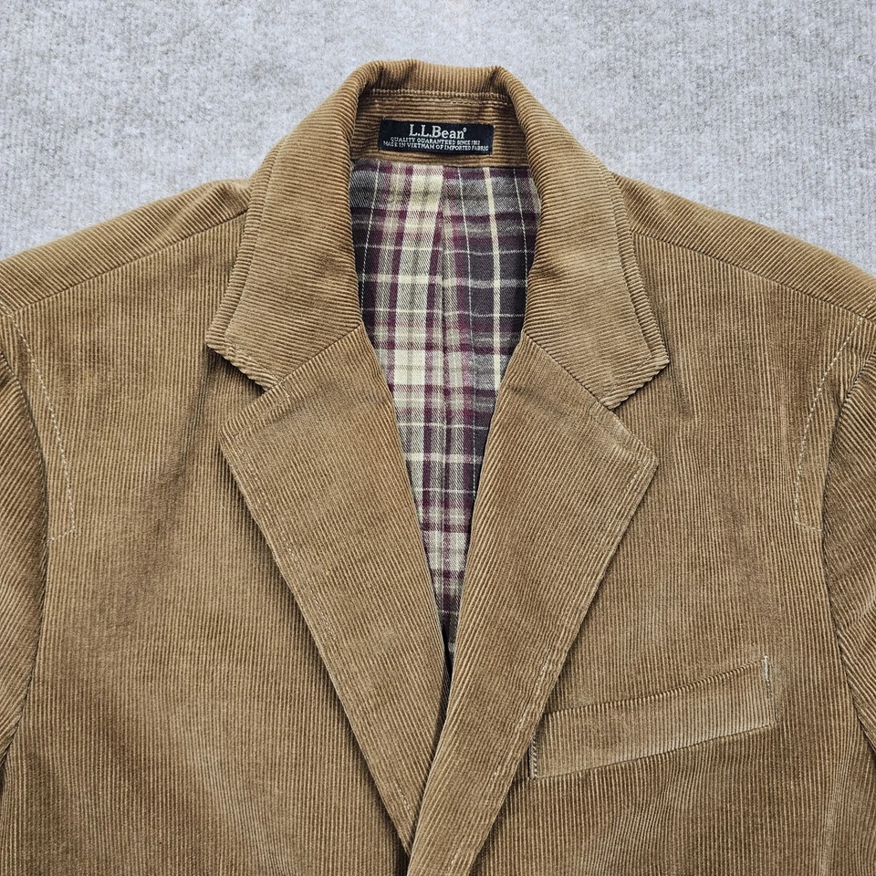 Винтажный LL Bean вельветовый блейзер куртка 90-х коричневый - Мужская большой см измерения - Изображение 2 из 4