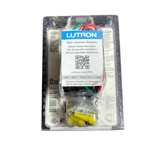 Interruptor atenuador de luz giratoria iluminado blanco Lutron Dalia LED+ 150W para bombilla LED Foto 3 de 3