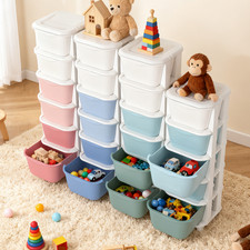 5/6 Tier Plastic Storage Drawers Box Tower Unit Drawers Draw Organizer On Wheels