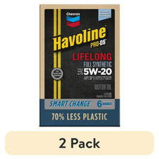 (2 pack) Chevron Havoline Lifelong 5W-20 Full Synthetic Motor Oil, 6 Quarts (Sma 42.57 per gallon