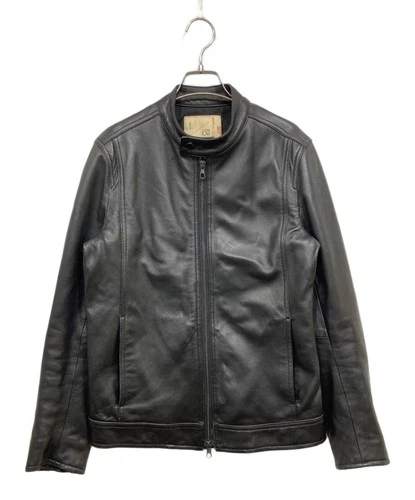 Nano Universe WONDER LEATHER Single Riders Jacket Men's Size S Black - product listing photo