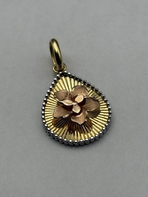14k Tri Color 3D Rose Anhänger - 2,2gr