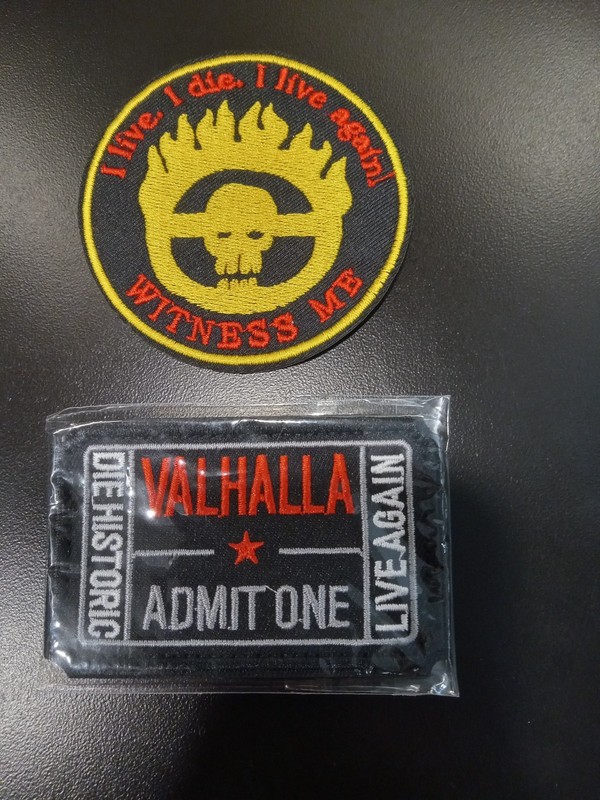 Ticket  Valhalla Admit One Mad Max PVC Rubber Hook Patch/Iron on Warboy Patch.