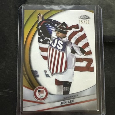 2026 Topps Chrome Winter Olympics Jen Lee Gold /50 Sled Hockey 75