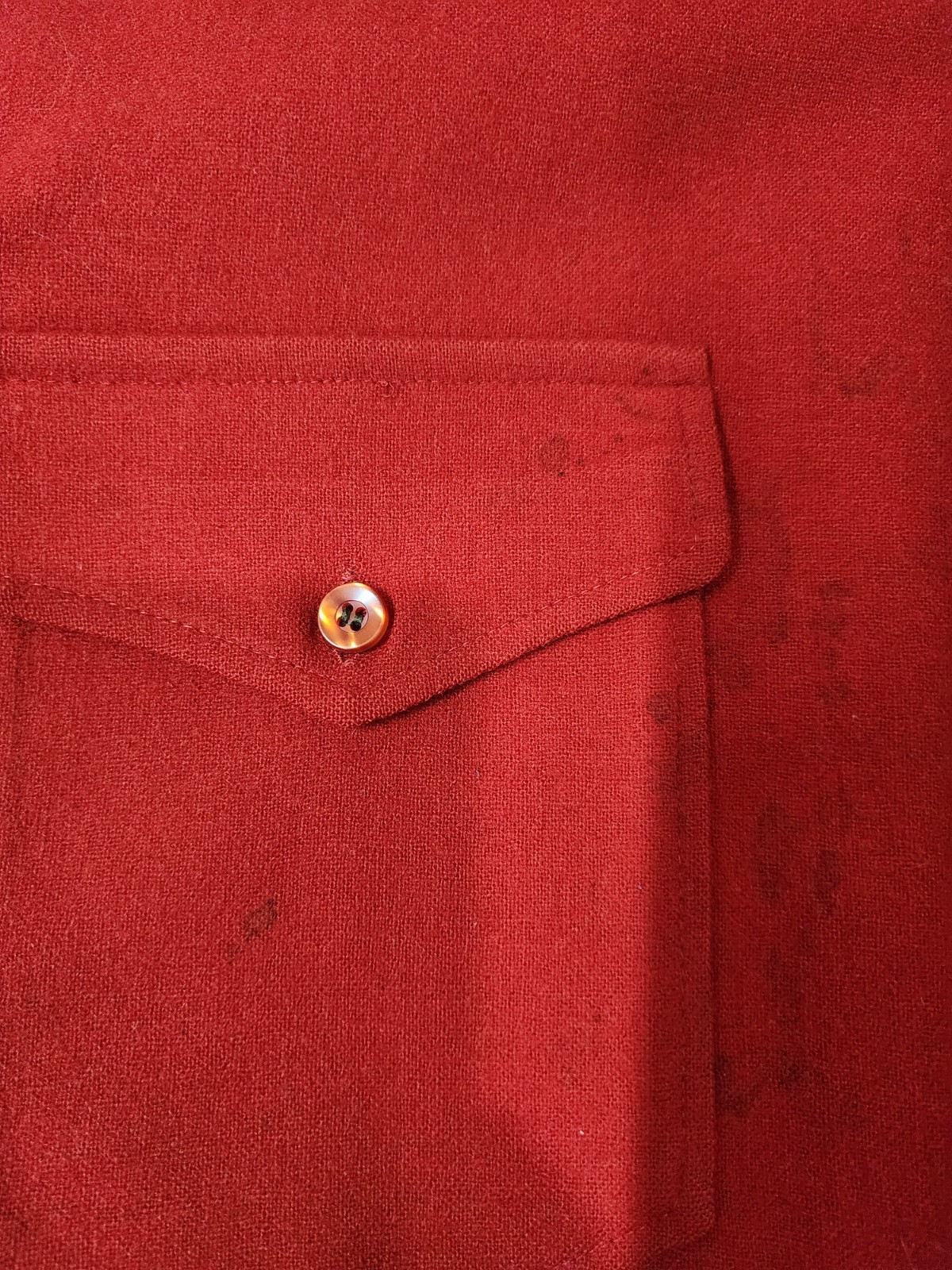 FLAWED - Pendleton Size XL 16 1/2 Solid Red Virgi… - image 8