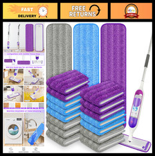 18 Pack Reusable Microfiber Mop Pads - Machine Washable, Durable, Highly Absorbe