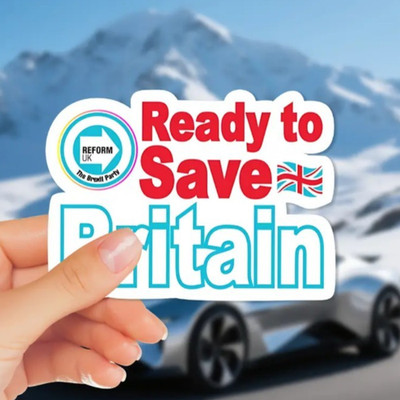 GROß 12,8 cm Reform UK Ready to Save Großbritannien Auto Van Aufkleber Brexit Farage