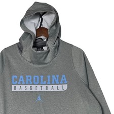 Jordan Therma-Fit UNC Tar Heels Carolina Basketball Pullover Hoodie Mens XL Grey