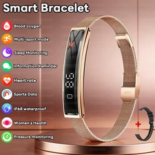 Rose Gold Smart Bracelet 2026 Fitness Tracker - Heart Rate, SpO2, Sleep