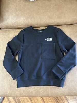 BOYS 7/8 NORTH FACE CREW SWEATSHIRT BLACK NEW