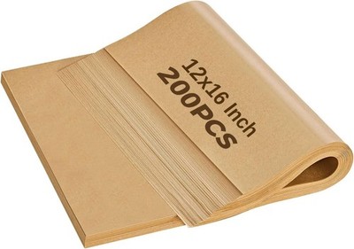 200 Precut Parchment Paper Sheets 12x16 Unbleached Non-Stick Greaseproof New