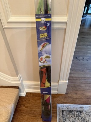 'Go Fly A Kite'  55'' Tiger Shark Nylon Kite  Never Opened