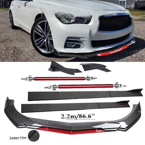 Front Bumper Rear Lip Spoiler Splitters Body Kit For INFINITI Q50 6O ...