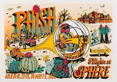 Phish 9 Nights At Sphere Las Vegas 2026 Tour Poster Print