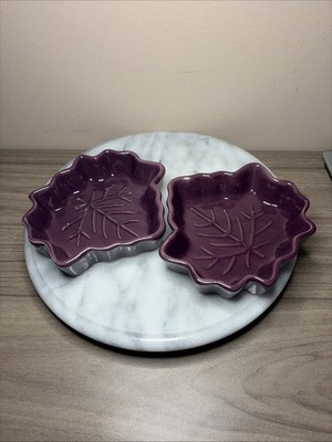 Leaf-shaped Ceramic Baking Dishes for Oven Set of 2