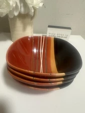 Set of 4 Home Trends Bazaar Red Vintage Soup Cereal Bowls