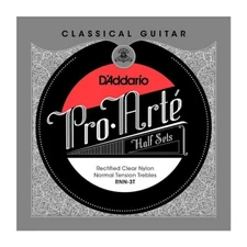 D'Addario RNN-3T Pro-Arte Rectified Clear Nylon Classical Guitar Half Set Treble