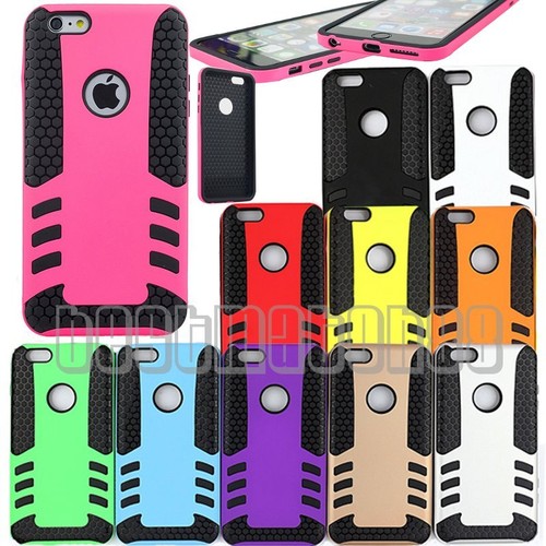 for iPhone 6 plus 5.5" rugged rubber hybrid cover guard case made of 2 pecs