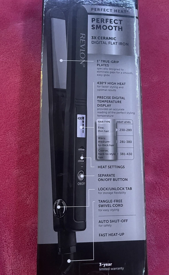 Revlon Perfect Smooth Digital Flat Iron Voltage - Image 2 of 2