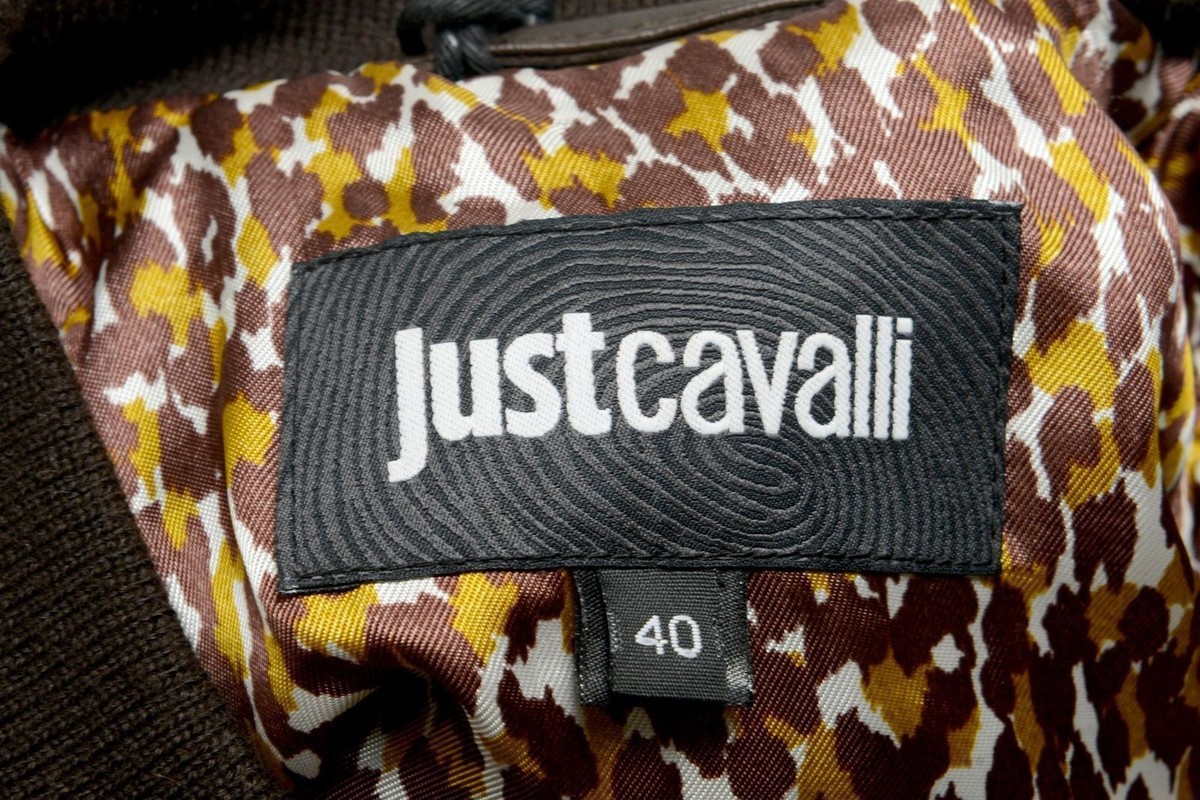 Veste En Cuir 100% Just Cavalli Femme - Taille S/40, Multicolore, Zippée, Neuve Avec étiquettes