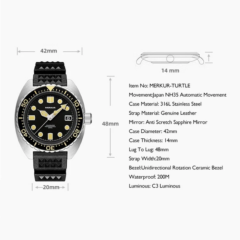 Merkur hotsell turtle watch