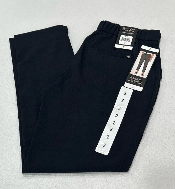 Banana Republic Women’s Black Tapered Pull-On Pants Size 2