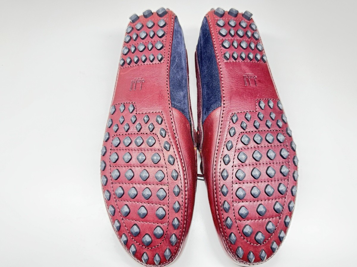 dunhill london genuine leather suede loafers moccasins size 