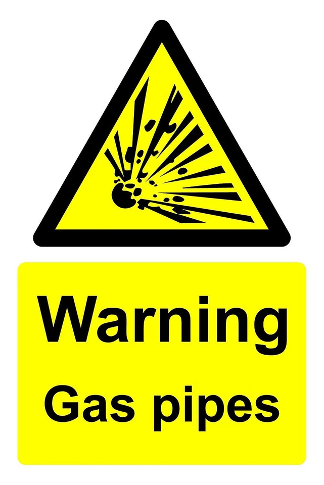 KPCM DISPLAY LTD Warning gas pipes Safety signs
