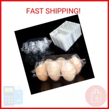 FVIEXE 100PCS Egg Cartons Cheap Bulk, Empty Plastic Chicken Egg Carton, Each Hol