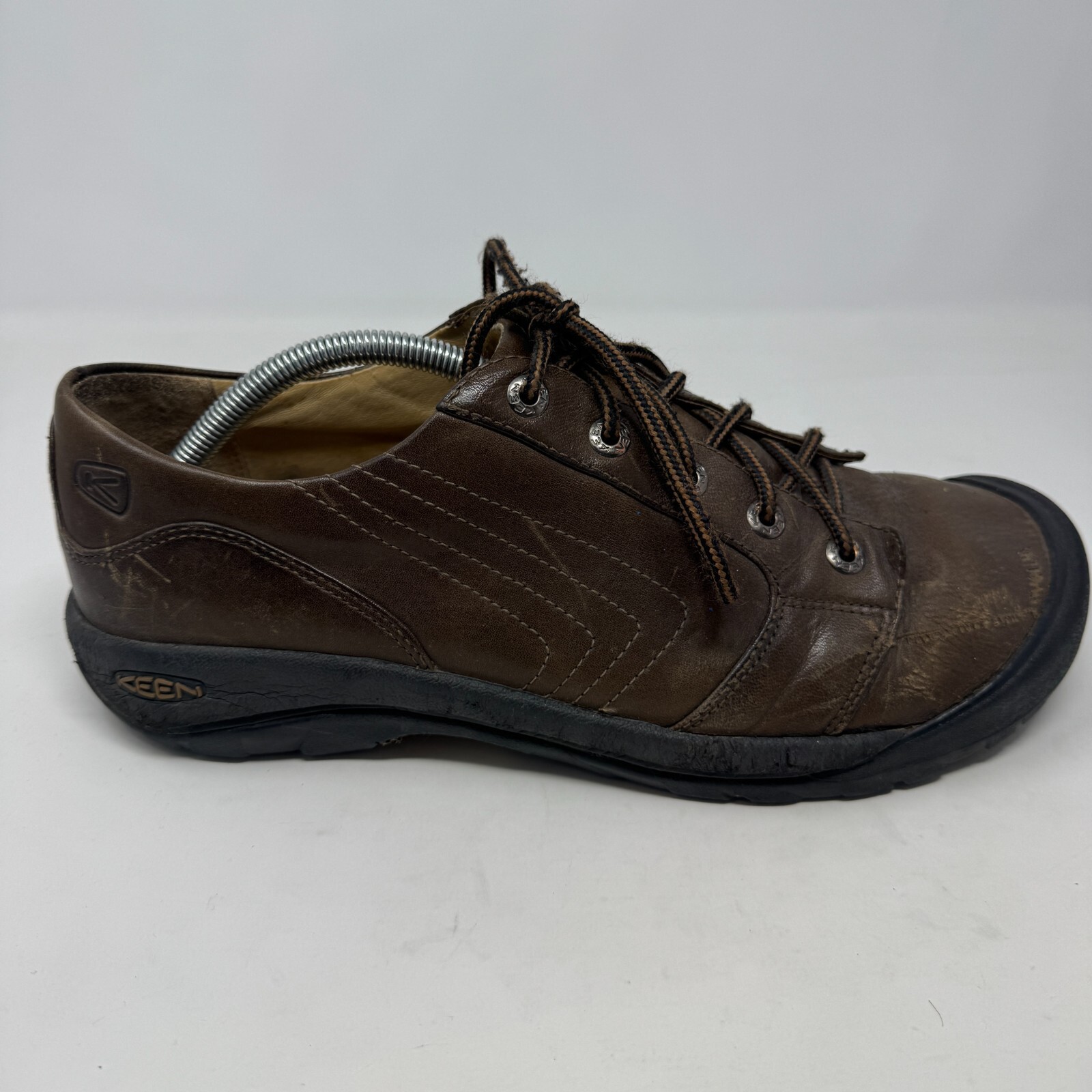 Scarpe Keen Alki in pelle marrone con occhielli stringate casual punta larga scarpe uomo 11 5
