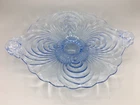 Cambridge Caprice Depression Moonlight Blue 10 inch Tab Handle Dish Vintage